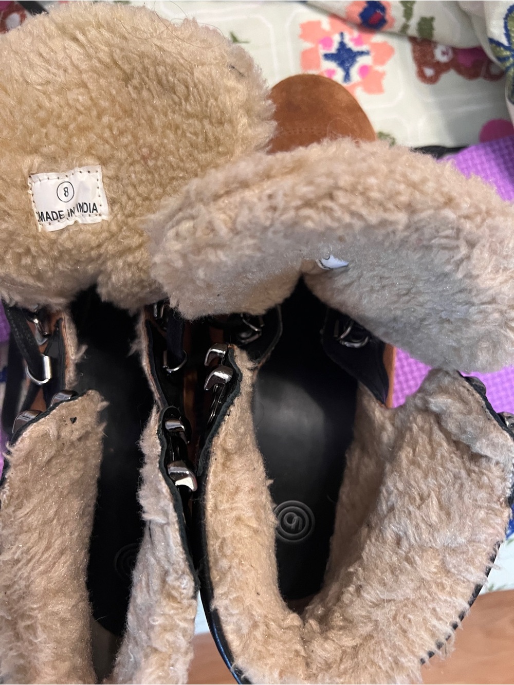 Urban Outfitters Brown Faux Shearling Ankle Booties